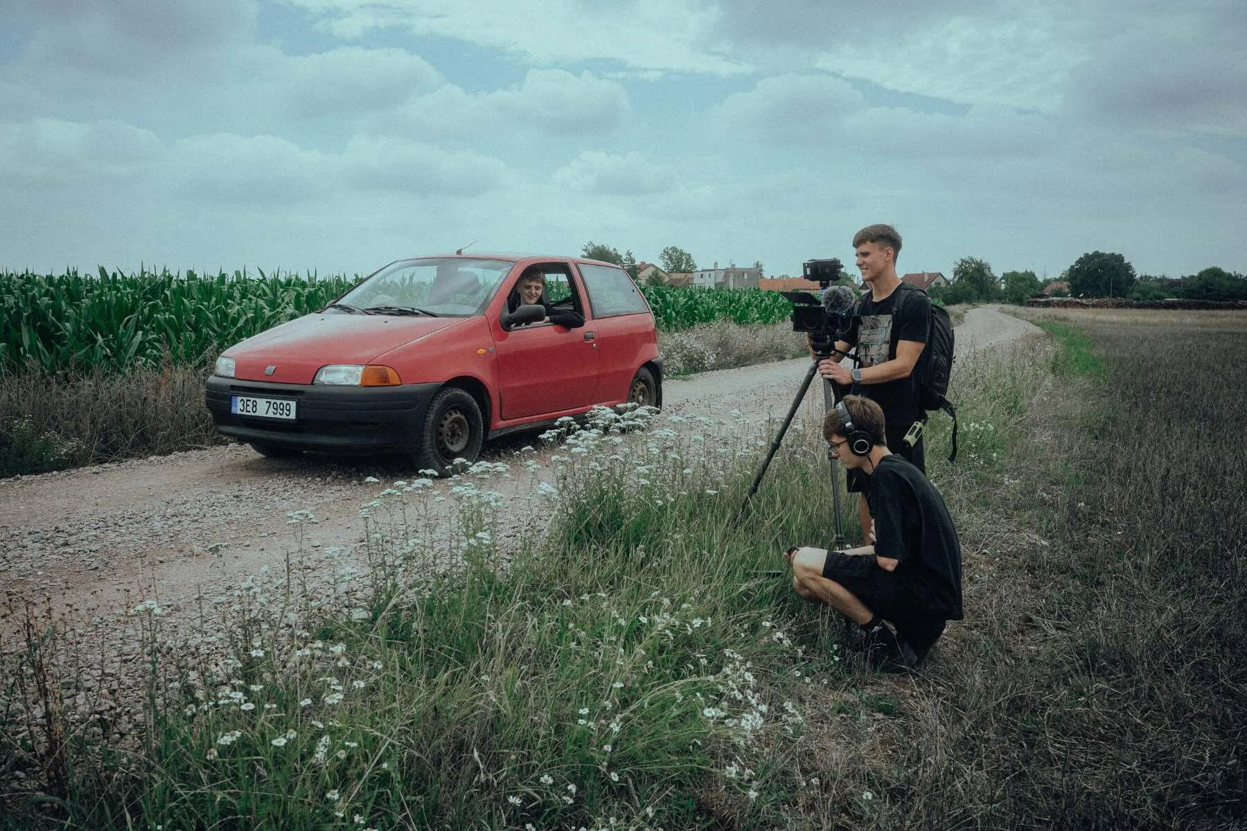 Vít Petržílek při natáčení krátkého filmu pro přijímačky